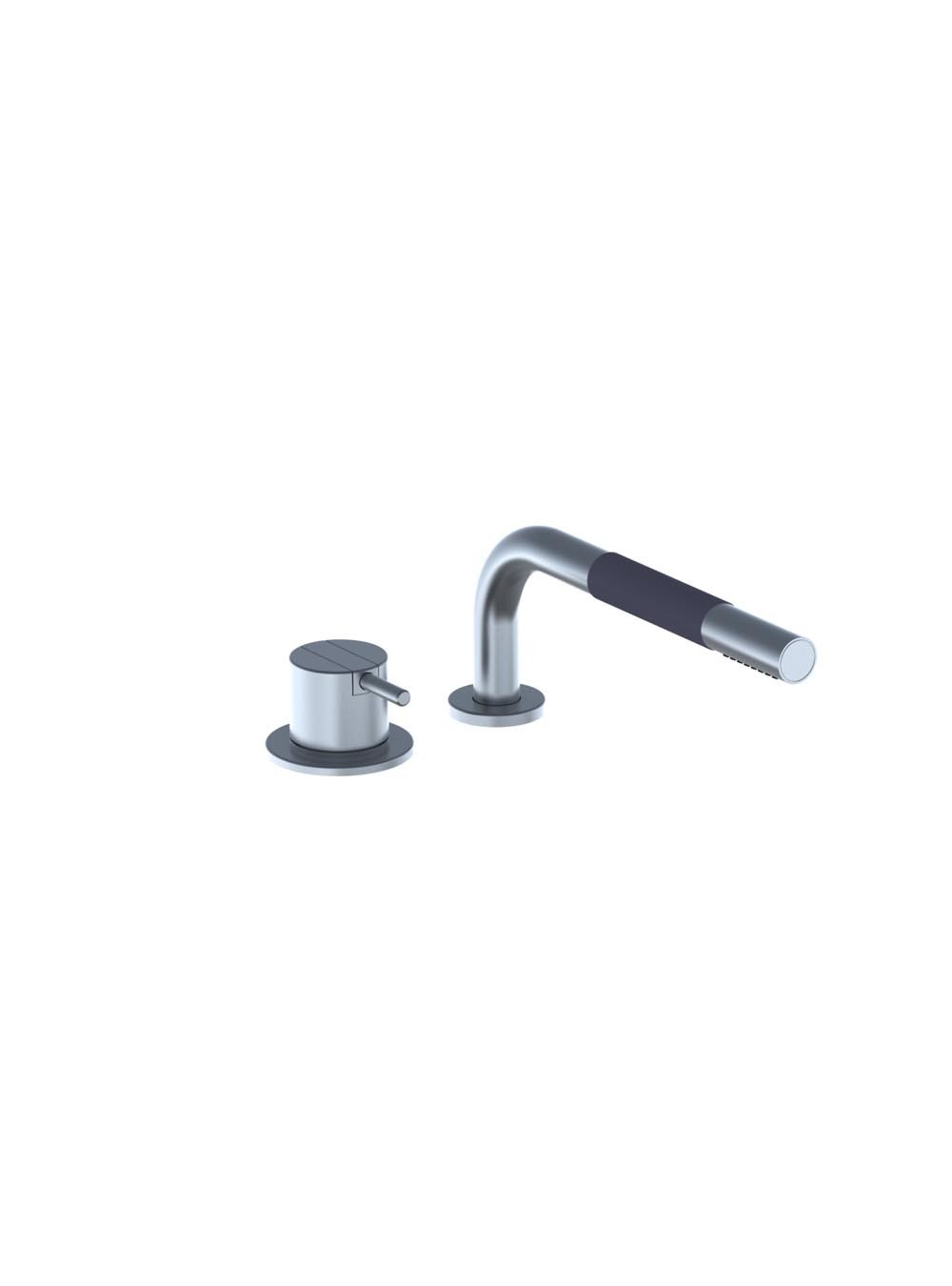 Deck mounted shower mixer and handshower