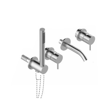 Zazzeri Z316 Shower Mixer Trim Kit for 3 Way Diverter with No Plate (Requires Inwall Body)