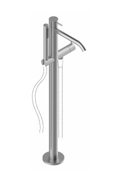 Zazzeri Z316 Floor standing bath filler with hand shower (Requires mounting kit & hose)