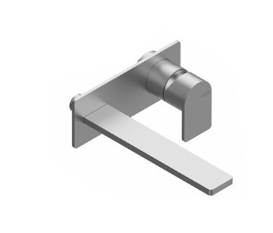 Zazzeri Q316 Wall basin mixer spout 180mm with backplate (Requires handle & body)