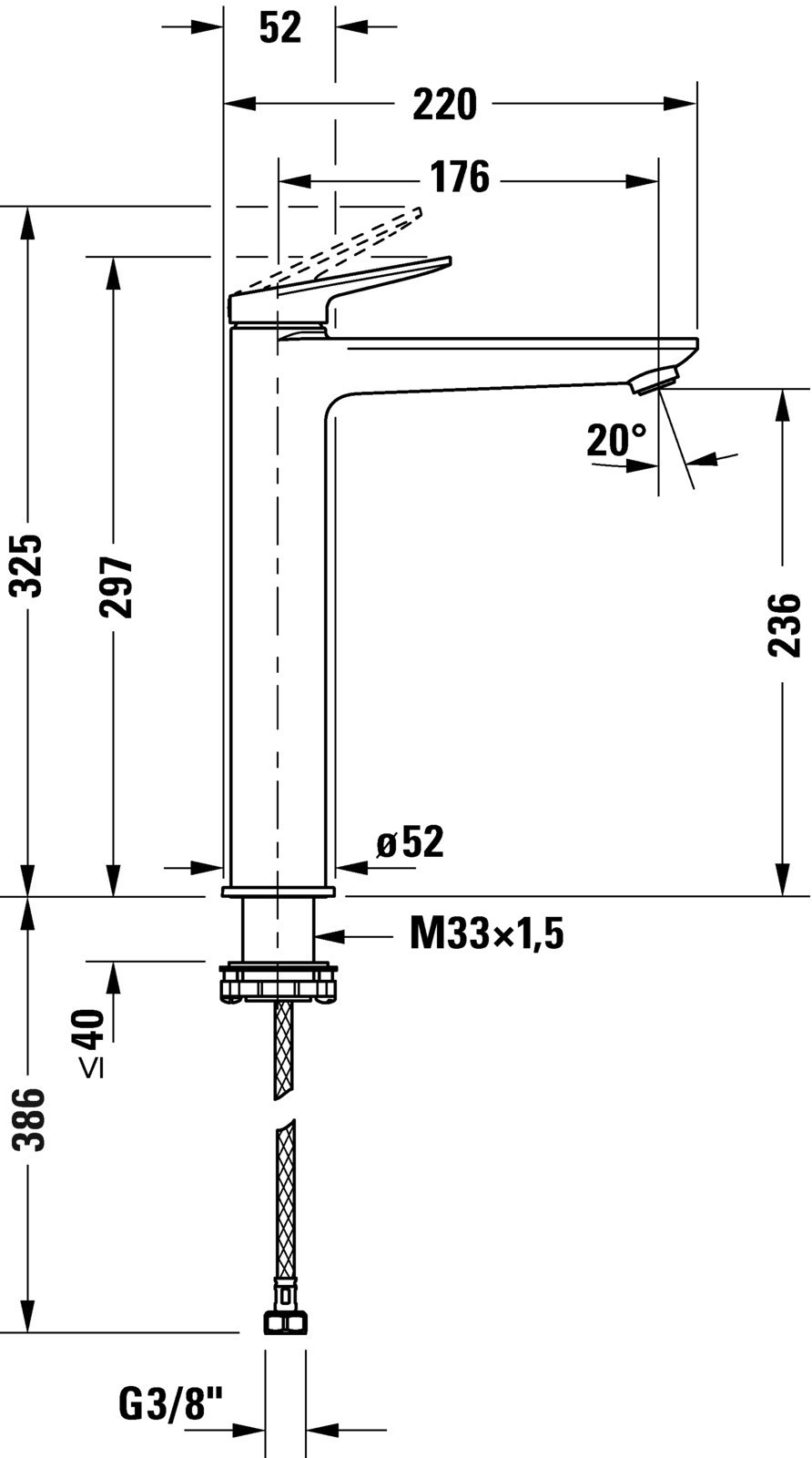 Wave Tall Basin Mixer